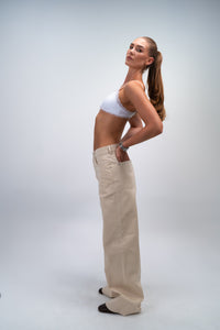 LEO WIDE-LEG RAW ECRU DENIM