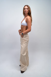 LEO WIDE-LEG RAW ECRU DENIM