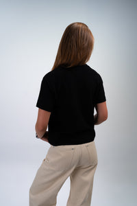 GIOVANI TWISTED SHEER NERO T-SHIRT