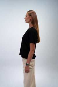 GIOVANI TWISTED SHEER NERO T-SHIRT