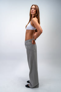 LEO WIDE-LEG GARMENT-DYED GREY DENIM