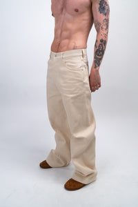 LEO WIDE-LEG RAW ECRU DENIM