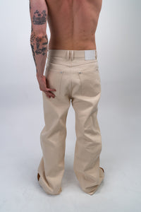 LEO WIDE-LEG RAW ECRU DENIM