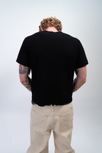 GIOVANI TWISTED SHEER NERO T-SHIRT
