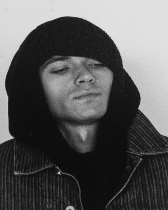 HEAVY RIB ITALIAN WOOL HOODIE - BLACK