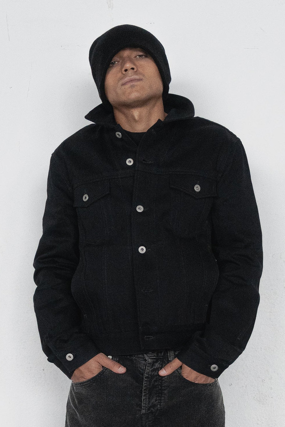 BLACK RAW TWISTED HEAVY DENIM - JACKET