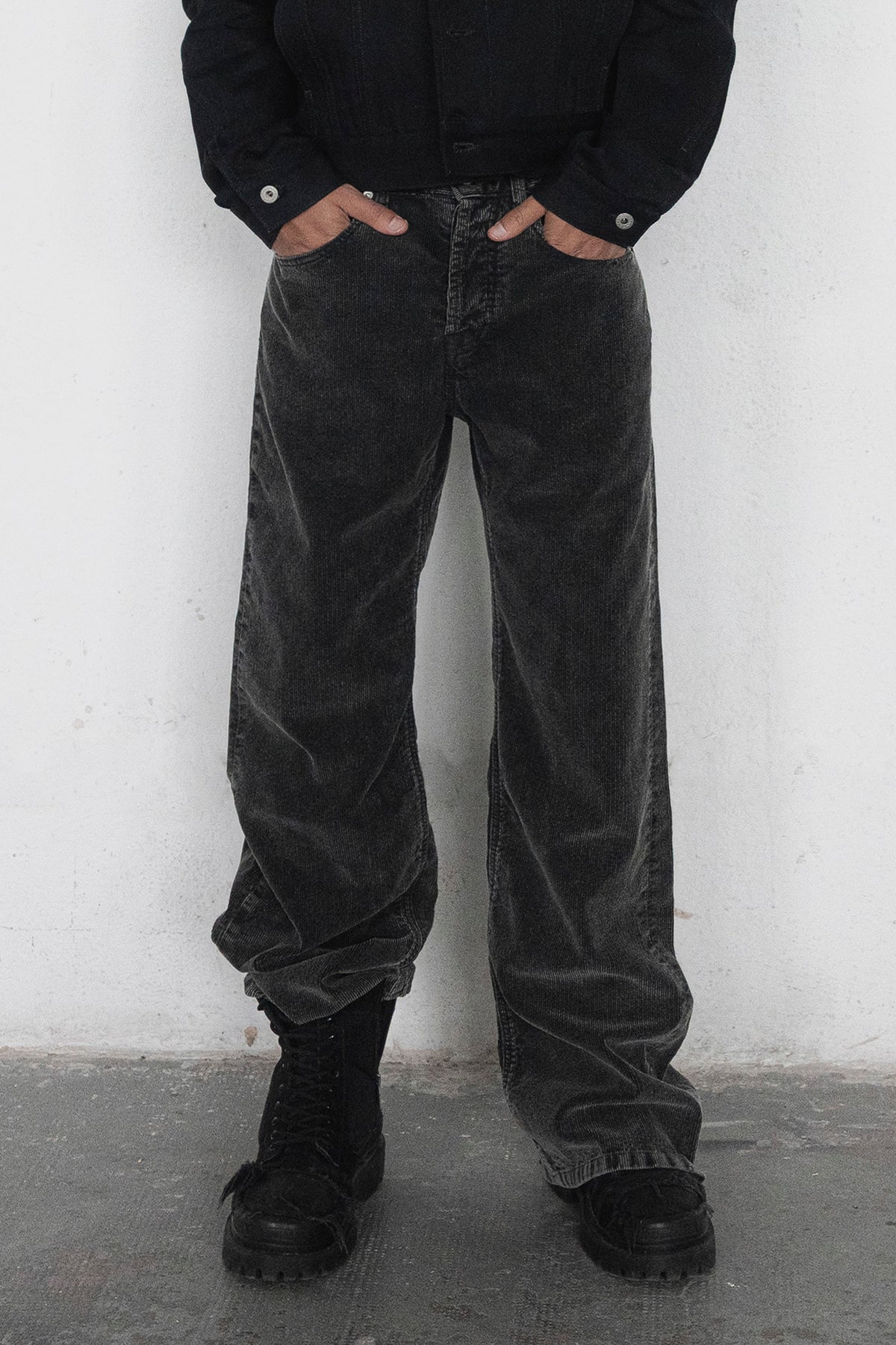 FRENCH FINEWALE STONEWASHED CORDUROY PANTS - BOOTCUT