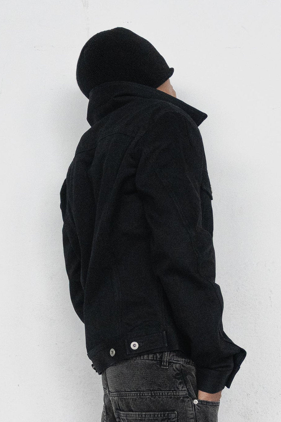 BLACK RAW TWISTED HEAVY DENIM - JACKET