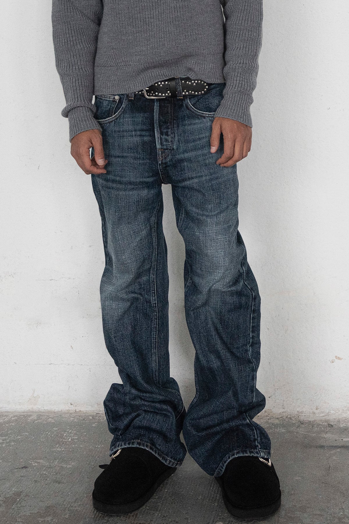 JAPANESE SLUB WASHED INDIGO HEAVY DENIM - BOOTCUT
