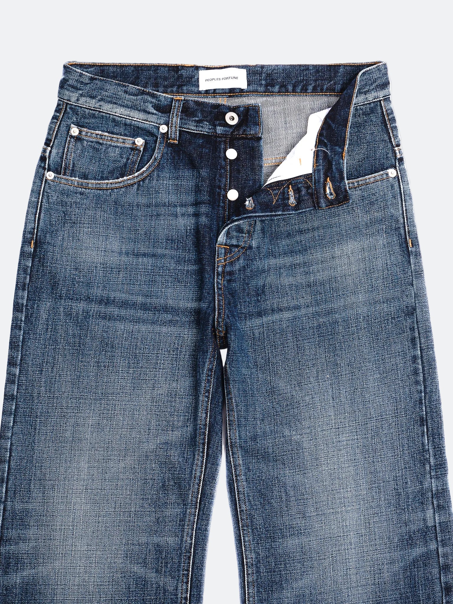 JAPANESE SLUB WASHED INDIGO HEAVY DENIM - BOOTCUT