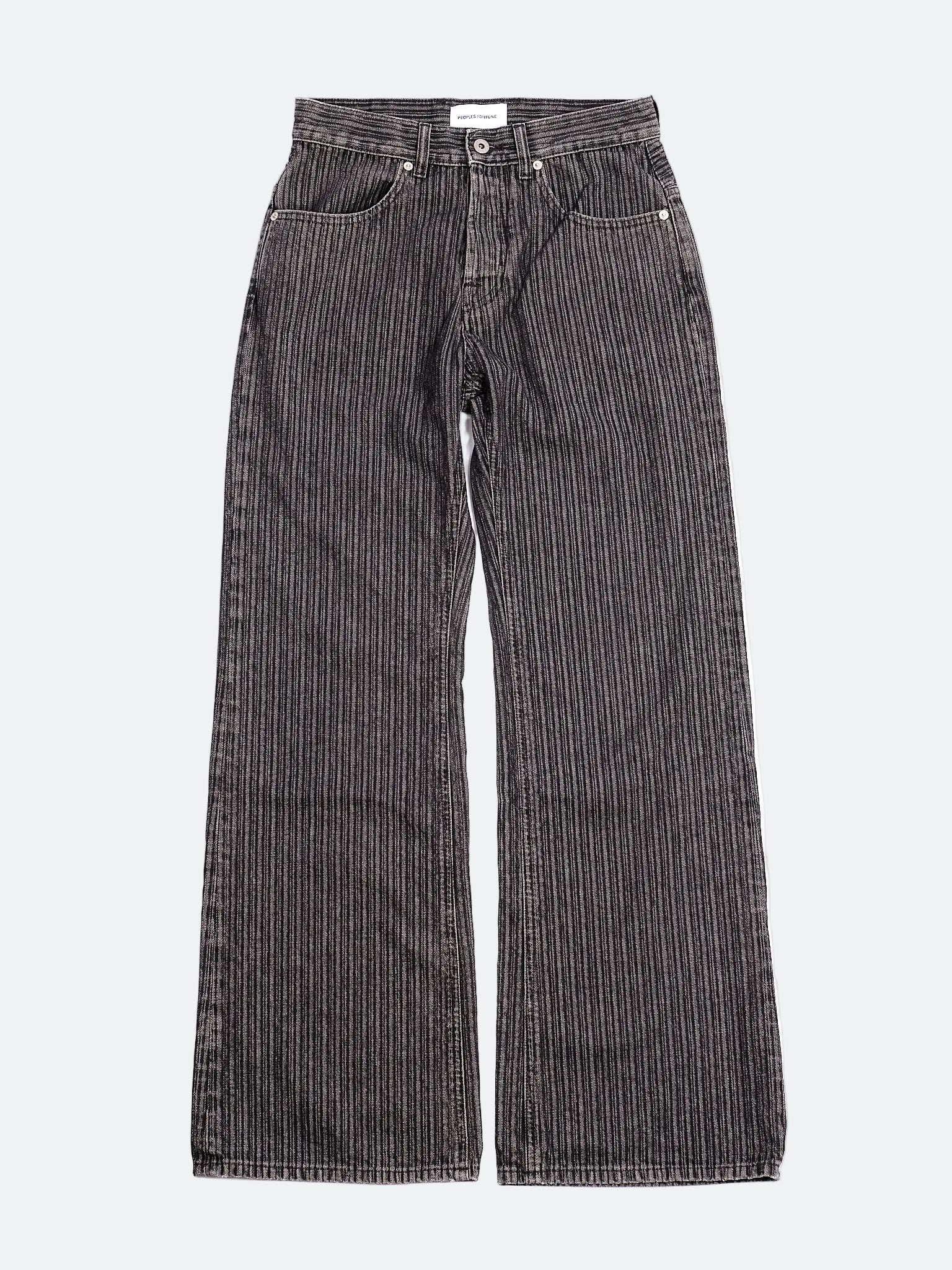 VERTICAL SLUB ACID WASHED CHARCOAL DENIM - BOOTCUT