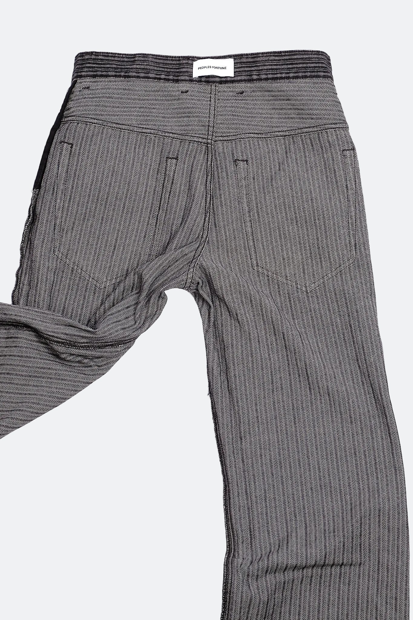 VERTICAL SLUB ACID WASHED CHARCOAL DENIM - BOOTCUT