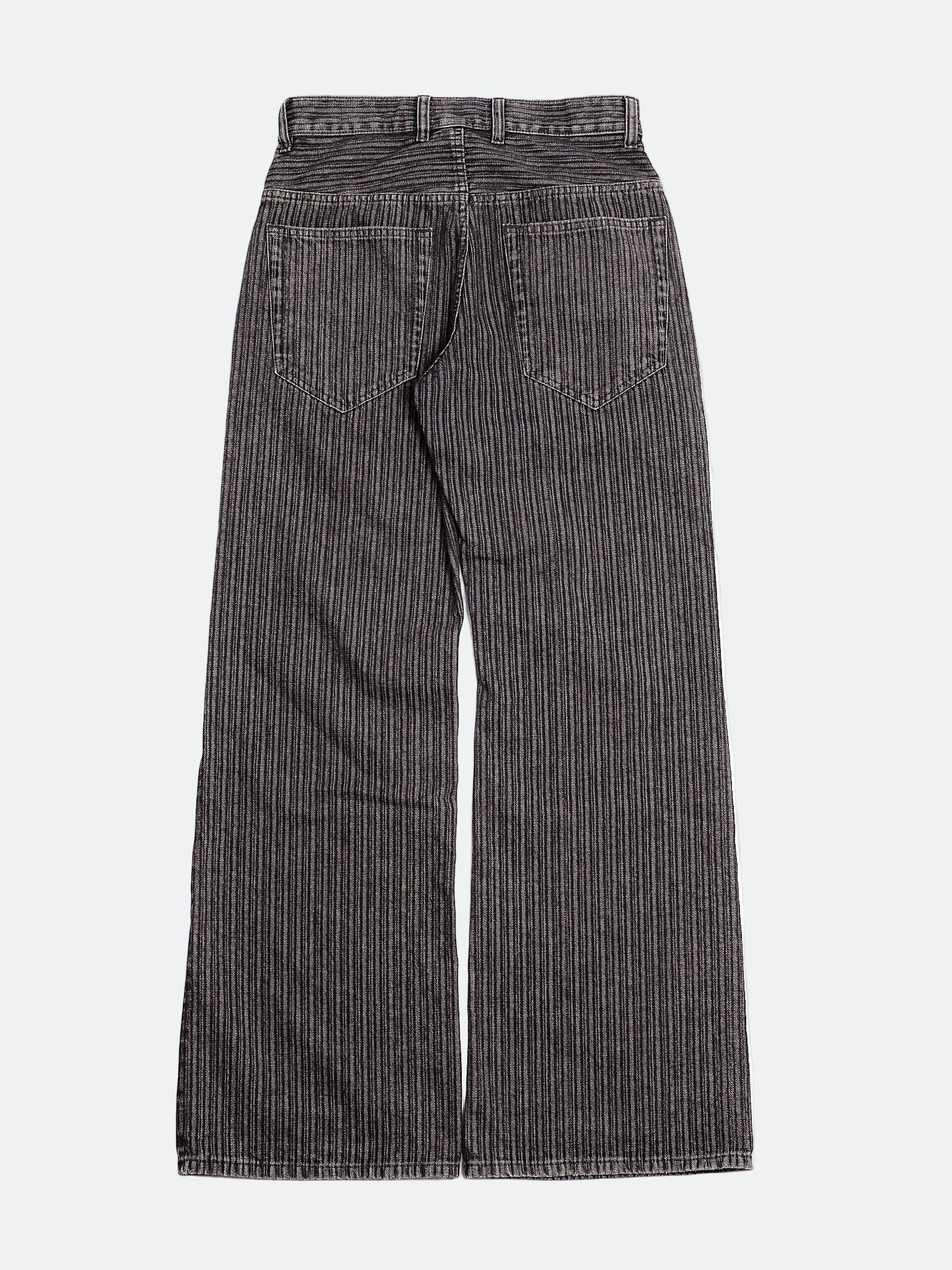 VERTICAL SLUB ACID WASHED CHARCOAL DENIM - BOOTCUT