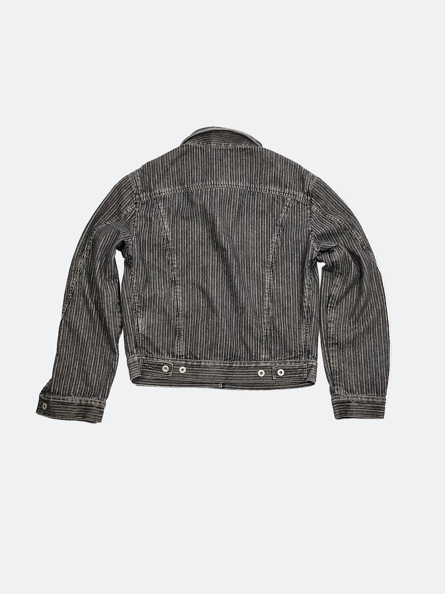 VERTICAL SLUB ACID WASHED TWISTED CHARCOAL DENIM - JACKET