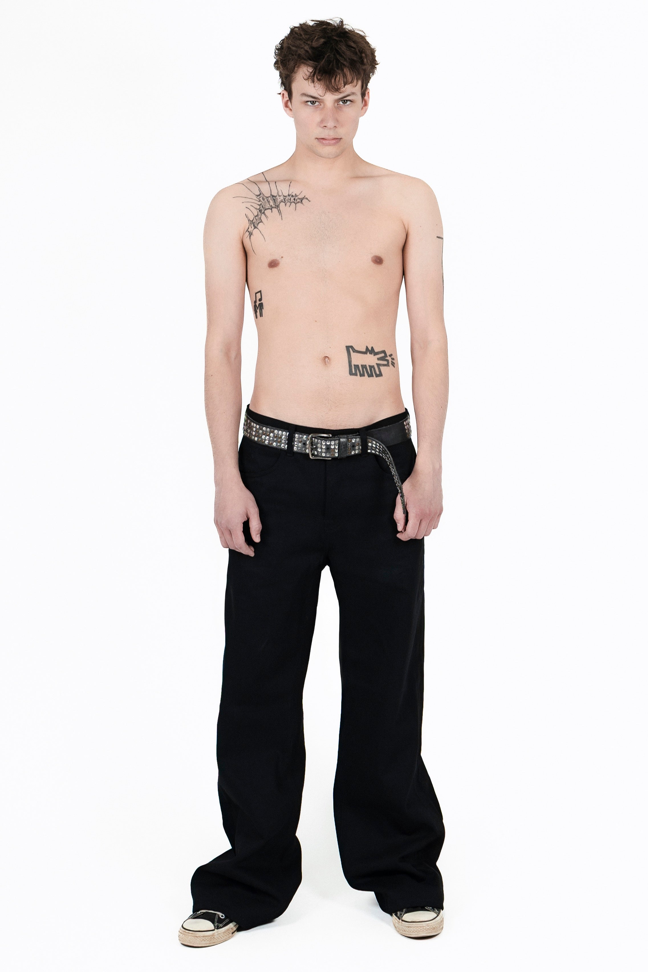 14oz Raw Over-Dye "Crosshatch" Black Heavy Denim - Loose